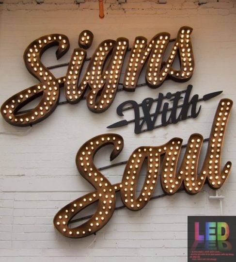 Bảng hiệu chữ nổi kết hợp đèn led Mẫu 5